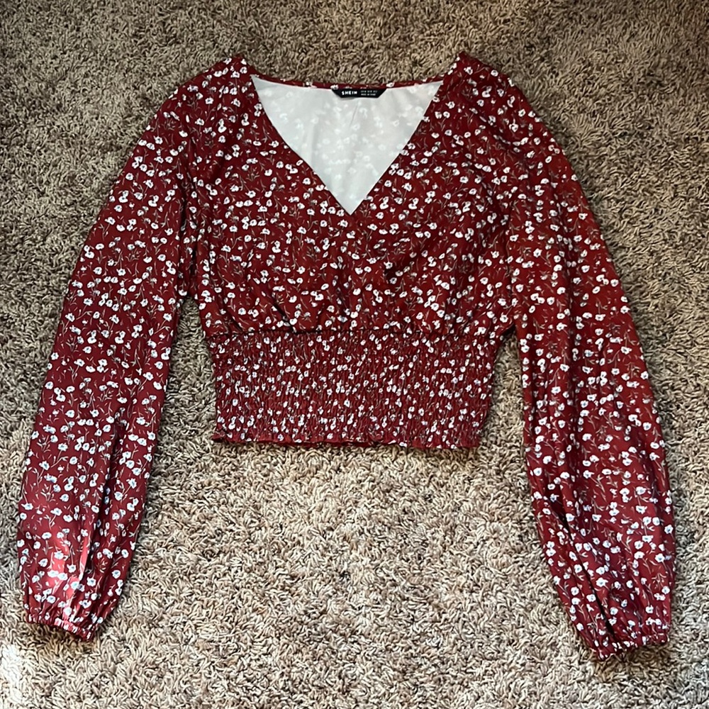 Crop Top Long Sleeved Blouse